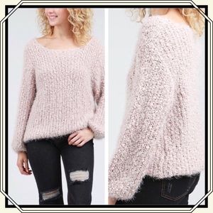 Mauve Fuzzy Loose Fit Pullover Sweater